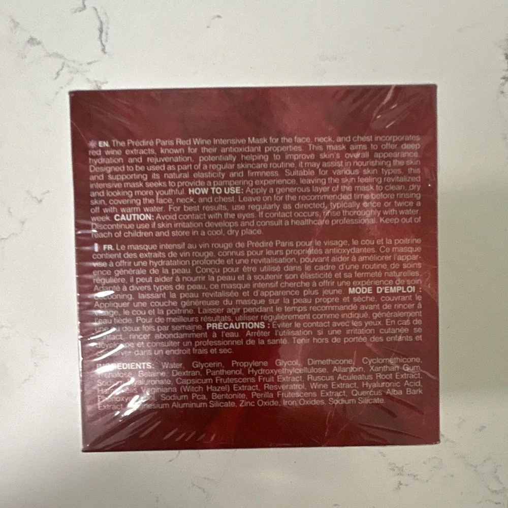 Prédiré Paris Red Wine Anti-Aging Intensive Mask Face/Neck MSRP: $950 NEW SEALED